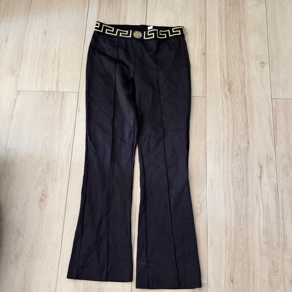 Versace black Medusa Greek key flared leggings - Picture 2 of 5